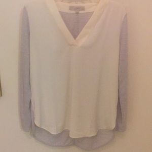 Ann Taylor LOFT Shirttail White Top Size MP